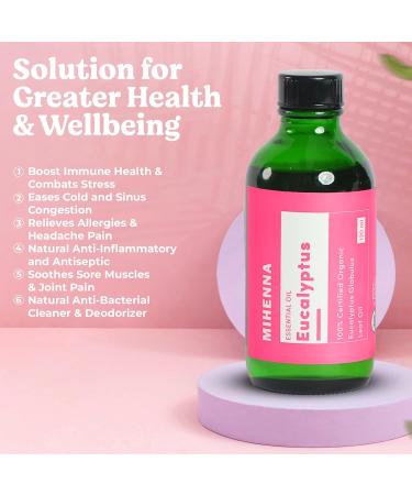 Eucalyptus Essential Oil | 100% USDA Organic | Therapeutic Grade for Massage Diffuser & Henna - 0.16 Fl Oz - Buy Online on GoSupps.com