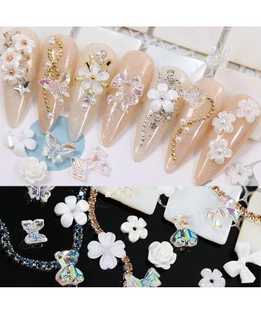 RODAKY 3D Nail Charms - Butterfly, Flower, Bear Designs for Acrylic Nails | Nail Art Crafts Diamond Decoration with Pearls, Metal, Crystal Rhinestones - DIY Nail Design Charms - Buy Online on GoSupps.com