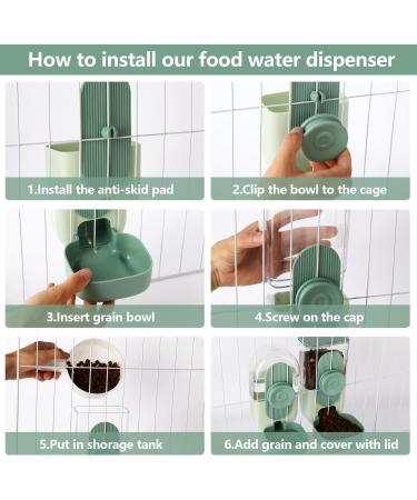 Misyue Hanging Automatic Food Water Dispenser for Small Pets | Gravity Rabbit Feeder & Water Bottle Set | Ideal for Bunny, Chinchilla, Guinea Pig, Hedgehog, Ferret - Buy Online on GoSupps.com