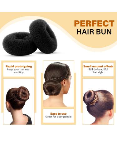 Extra Large 6-Inch Hair Bun Donut for Bridal & Hollywood Styles Choose Brown Black or Blonde | Hair-So Black - Buy Online on GoSupps.com