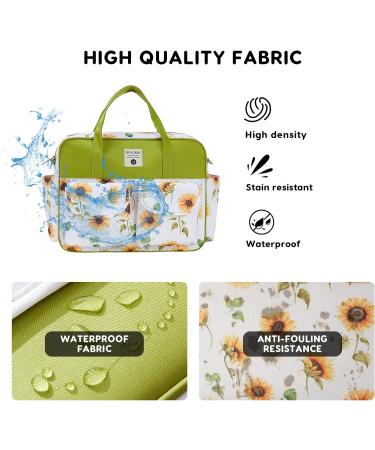 SONARIN Large Capacity Waterproof Baby Changing Tote Bag - Stylish Portable Diaper Bag with Shoulder Strap & Changing Mat, Sunflower Design - Buy Online on GoSupps.com