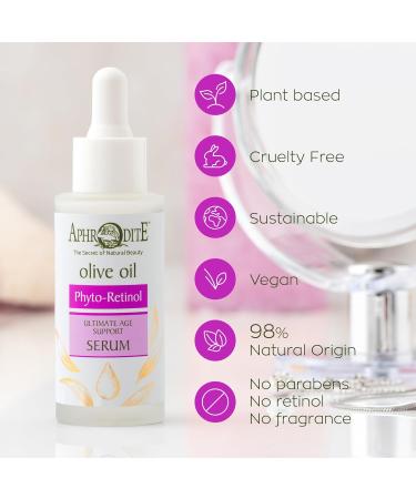  APHRODITE Aphrodite Phyto-Retinol Age Support Serum - Alternative to Plant Retinol - Reduces Fine Lines - Moisturizes & Firms - Fragrance Free & Skin-Friendly - Buy Online on GoSupps.com