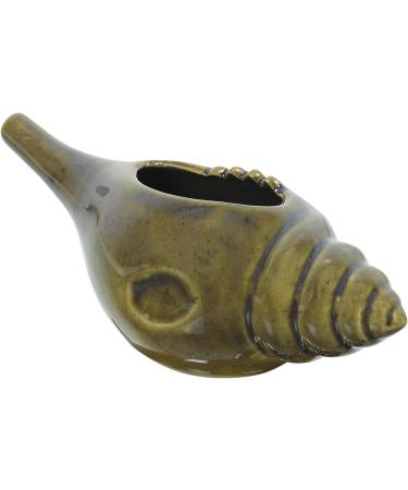 Qimacplus Leak Proof Durable Ceramic Neti Pot Non-Metallic and Comfortable Grip | Microwave and Dishwasher Friendly Natural Treatment for Sinus and Congestion Attractive Designed (Dark Yellow) - Buy Online on GoSupps.com