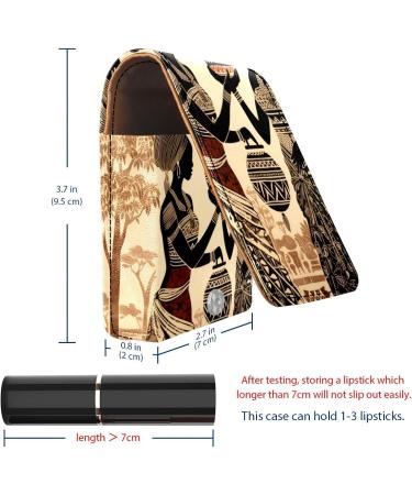 Shop Stylish African Ethnic Leather Lipstick Case | Mini Lip Gloss Organizer with Mirror - Perfect for Travel - Buy Online on GoSupps.com