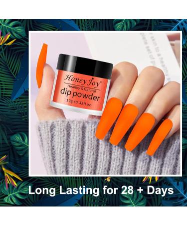 Honey Joy 8pcs Fine Dipping Powder Nail Color Kit - Orange Green Yellow Red Purple Dark Blue | Gel Polish Effect, Smooth Finish (Dip-8pcs-01) - Buy Online on GoSupps.com