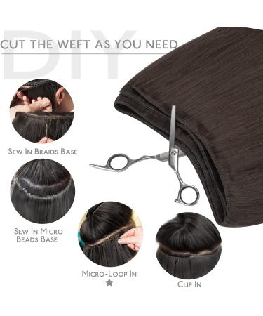Buy 40cm Real Hair Extensions | 80g Dark Brown Remy Weft Sew-In Tresses for a Natural Look - Buy Online on GoSupps.com