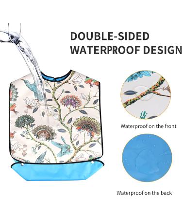 Newthinking 3 Pack Adult Bibs with Crumb Catcher - Washable & Reusable Clothing Protectors for Elderly, Disabled - Ideal for Eating - Buy Online on GoSupps.com