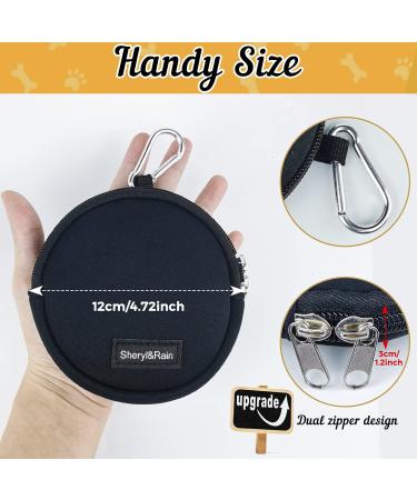 Sheryl & Rain Small Dog Treats Training Bag - Zippered Delicacies in Pocket Format for Travel & Walks - Black Round - Buy Online on GoSupps.com