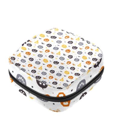 Halloween Pumpkin Sanitary Napkin Storage Bag Feminine Product Pouches Portable Period Kit Bag Menstruation First Period Bag for Women Teen Girls Ladies Menstrual Cup Pouch Tampon Bags Color 9