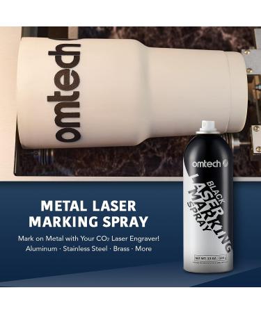 OMTech Laser Marking Spray  Metal Laser Marking Fluid for CO2 Laser Engravers  13oz Aerosol High Contrast Black Spray for Laser Engraving Metal  Laser Ink Agent for Aluminum Stainless Steel Brass More - Buy Online on GoSupps.com