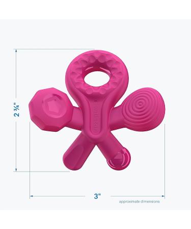 Smilo Champ Baby Teether - Soft Silicone Teething Toy for Babies 3+ Months - 5 Textured Structures for Gum Massage - Plum - Buy Online on GoSupps.com