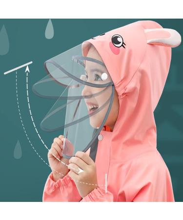 Fewlby Kids Puddle Suit Muddy Suit Waterproof Overalls Hooded Raincoat - Light Pink, M Size 3-4 Years - Buy Online on GoSupps.com