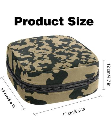 Retro Camouflage Black Zippered Sanitary Napkin Storage Bag - Multicolor Organizer for Sanitary Napkins | International Shipping Available - Buy Online on GoSupps.com