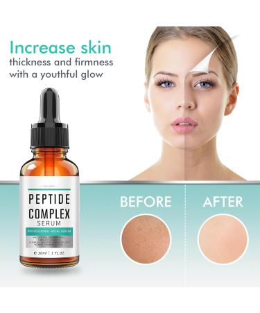 Peptide Complex Face Serum Anti Wrinkle Serum Hyaluronic Acid Serum For Reduce Crow'S Feet Forehead Wrinkles Even Skin Tone Face Care Hydrating Serum Suitable For All Skin Types 30ml - Buy Online on GoSupps.com