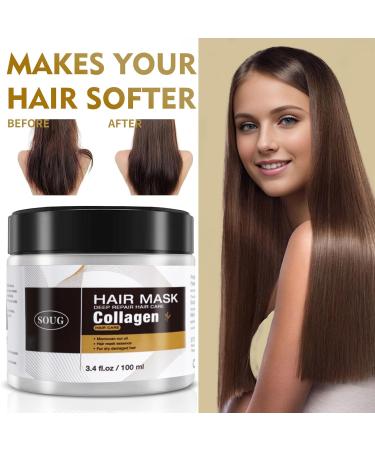 Collagen Hair Mask with Argan Oil - Deep Repair for Damaged Hair | 100ml x 2 | Perfect for Curly & Fine Hair - Buy Online on GoSupps.com