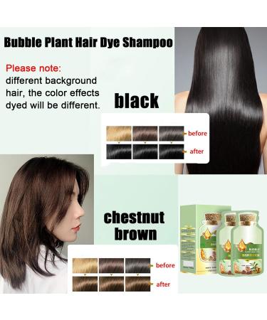 Duskweling Natural Plant Hair Dye Bubble Plant Hair Dye Shampoo Duskweling Hair Dye for Grey Hair-1Box Chestnut Brown - Buy Online on GoSupps.com
