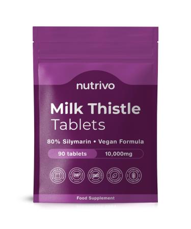 Milk Thistle High Strength Tablets 10 000mg & 80% Silymarin Per Serving | 90 Tablets | Milk Thistle Herbal Supplement | Vegan & UK Made