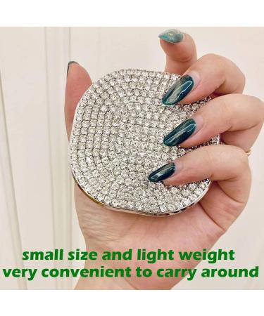 Buy QRIEQYN Bling Rhinestone Contact Lens Case - Portable Kit with Mirror | Stylish Silver & Colorful Design for Travel - Buy Online on GoSupps.com