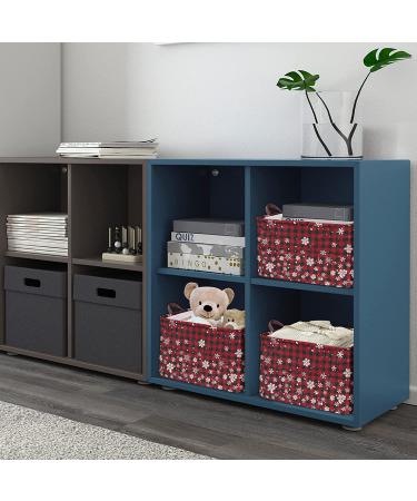 Christmas Snow Buffalo Storage Bin Basket - Collapsible Waterproof Canvas Cube for Toys, Clothes, Nursery - Gift Basket - Buy Online on GoSupps.com