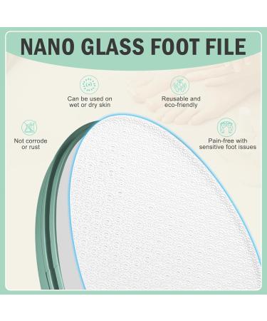 FVION Nano Glass Foot File Callus Remover Gentle Glass Foot Hard Skin Foot Scraper Effective Feet Scrubber for Dead Skin and Portable Pedi Egg Foot Care Tool (Green) - Buy Online on GoSupps.com