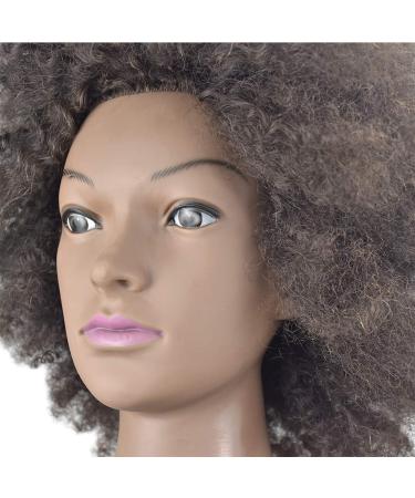 Styling Head for Afro Hair - 25cm 100% Real Hair | Professional Hairdresser Tool with Free Clamp - Shop Now! - Buy Online on GoSupps.com