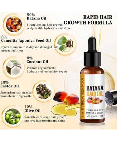 Go Ho Batana Oil for Hair Growth(50ml) Hair Growth Serum Hair Growth Oil with Castor Oil Coconut Oil for Women and Men Moisturizing & Strengthening Serum for Scalp & Hair Care - Buy Online on GoSupps.com