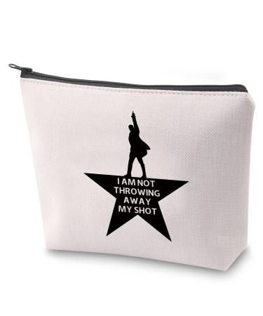 BAUNA Hamilton Broadway Makeup Bag with I Am Not Throwing Away My Shot Music Gift for Her Shot