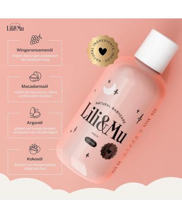 Lili & MU Pregnancy Oil for Stretch Marks | Vegan Natural Massage Oil with Coconut & Grape Seed Oil | 200 ml - Best Skincare for Pregnant Women - Buy Online on GoSupps.com