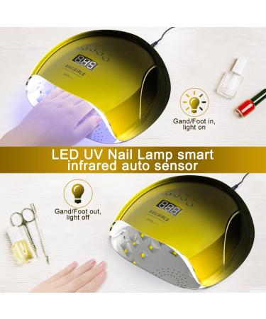 NAILGIRLS 150W UV LED Nail Lamp for Home Salon Professional | Gel Polish Nail Dryer with Timer Presets | Auto Sensor & Detachable Base | Gold Nail Art Tools for Fingernail & Toenail - Buy Online on GoSupps.com