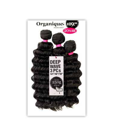 DEEP WAVE 3PCS 18/20/22 (1 Jet Black) - Shake-N-Go Synthetic Mastermix Organique Weave