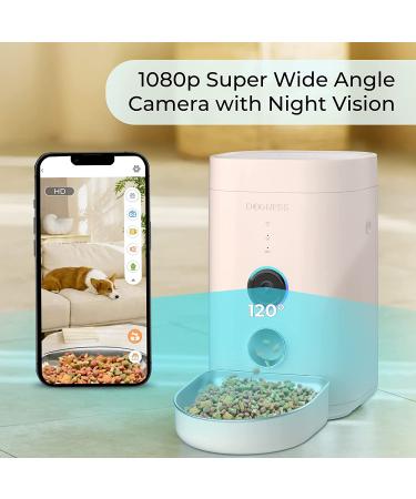 DOGNESS Automatic Cat Feeder with Camera - 1080P HD Video, Night Vision, WiFi, 2-Way Audio, Sensor Alerts (Pink) - Buy Online on GoSupps.com