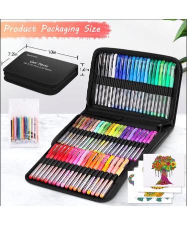 Soucolor Gel Pens for Adult Coloring Books - 120 Pack with 60 Colored Gel Pens, 60 Refills, Travel Case - High Quality Art Markers Set for Drawing, Journaling, Scrapbooking - Buy Online on GoSupps.com