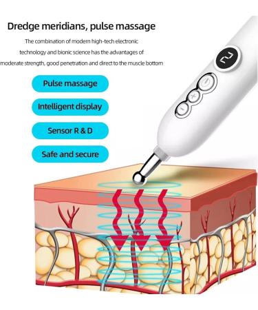 5 in 1 Electronic Meridian Energy Acupuncture Pen Pain Relief Tool Pulse Massage Constant Temperature Heating Suitable for Different Body Positions - Buy Online on GoSupps.com