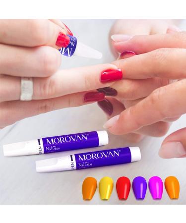 Morovan Nail Glue 10PCS - Professional Super Strong Adhesive for Acrylic Nails - Buy Online on GoSupps.com