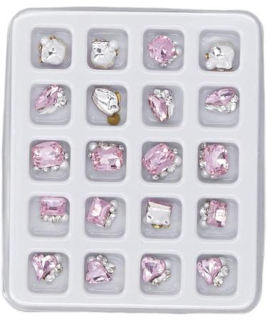 Nail Charms Sparkling 20 Pieces Nail Design Nail Art Rhinestone Embellishments for Girls for Travel (Pink) - Buy Online on GoSupps.com