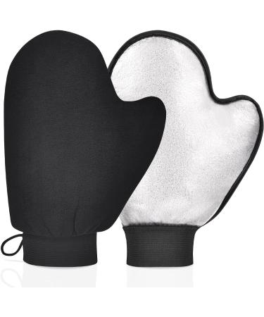 LOPHE Black Double Sided Self Tanning Mitt Applicator - Reusable Gloves for Self Tanners - Washable with Anti-slip Elastic Wrist - Ideal for Lotions, Mousses, and Creams - Buy Online on GoSupps.com