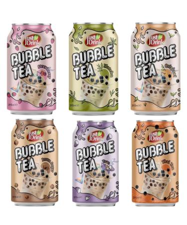 Just Drink Original Brown Sugar Strawberry Thai Tea Matcha & Taro Flavour Bubble Tea 315ml | Pick your Favourite Flavour & Number of Cans
