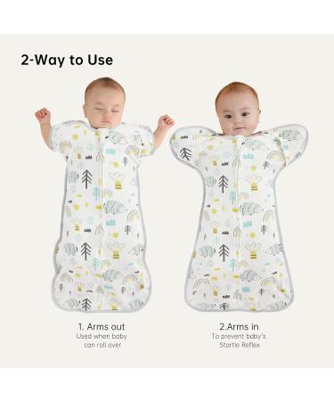 Duomiaomiao Hedgehog Baby Transition Swaddle Blanket | Arms Up Sleeping Bag | Cotton Baby Essentials for Newborn Boys Girls | All Seasons | 0-6 Months - Buy Online on GoSupps.com