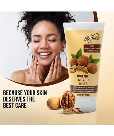 Reshma Beauty Walnut Scrub | Dual Action Cleanser Face & Body Scrub | Gentle for All Skin Types and Dull Skin| Deep Cleansing and Moisturizing| Enhances Natural Glow| Cruelty Free (Pack of 6) Walnut 30.42 Fl Oz (Pack of 1) - Buy Online on GoSupps.com