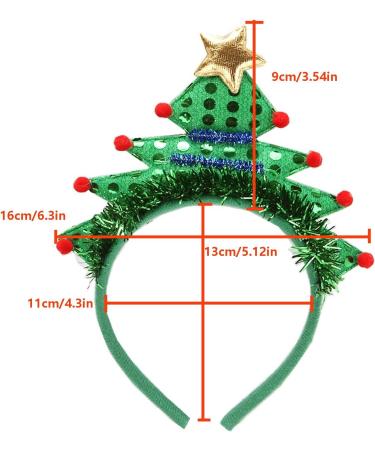AWOCAN Christmas Headbands Christmas Tree Headband Xmas Headbands Funny Sequin Hairband Hair Accessories Christmas Decoration For Womens Girls (A) - Buy Online on GoSupps.com