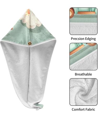 Car Moon Clouds Hair Towel 2 Pack - Super Absorbent Quick Drying Hair Turbans for Women & Girls - Buy Online on GoSupps.com