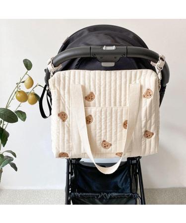 Multifunctional Moxeupon Embroidery Baby Wrap Pocket | Large Capacity Cotton Travel Diaper Bag for Strollers - Buy Online on GoSupps.com