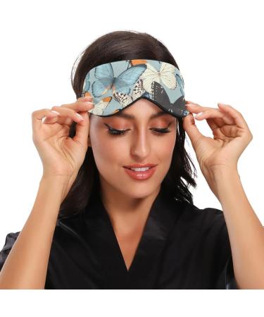 Unisex Haskirky Light Blocking Eye Mask for Travel, Yoga, Meditation - Retro Blue - Buy Online on GoSupps.com