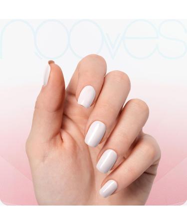 NOOVES NAILS Premium Pre-Cured Gel Nail Sheets - Lovely Pink | White | Semi Cured Gel Nail Strips | Semi Permanent Gel Nail Stickers | Gel Nail Stickers - Buy Online on GoSupps.com