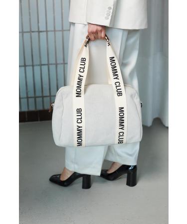 Childhome Baby Wrap Pocket Mommy Bag with Changing Pad - ECRU 22L Stroller Attachment & Shoulder Strap | Mommy Club Signature - Buy Online on GoSupps.com
