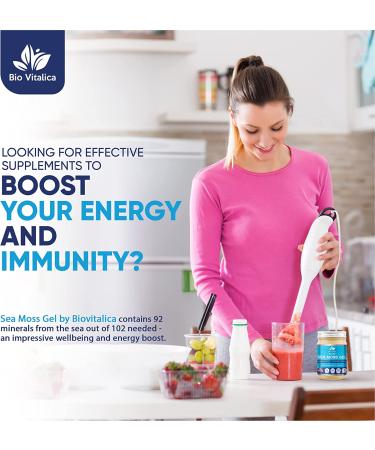 Sea Moss Gel by BioVitalica - Organic Irish Sea Moss Gel - Premium Quality Dr Sebi Vegan Superfood - 100% Natural 12oz - Buy Online on GoSupps.com