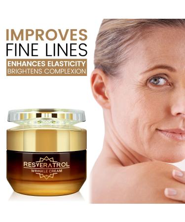 Resveratrol Wrinkle Cream, Anti Aging Face Cream for Women, Promote Firmer Skin & More Even Skin Tone, Lightweight Hydrating Facial Moisturizer, Improves Skin Elasticity, Repairs Damage, 50g/e1.764oz - Buy Online on GoSupps.com