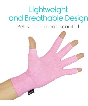 Vive Pink Arthritis Hand Compression Gloves Small - Pack of 2 | Effective Pain Relief & Support - Buy Online on GoSupps.com