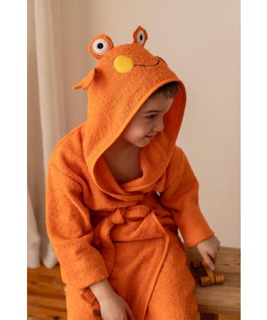 Ely Parker Kids Hooded Terry Bathrobe - Super Soft Turkish Cotton Towel for Boys & Girls Size 3-4 Years Comfortable & Absorbent - Buy Online on GoSupps.com