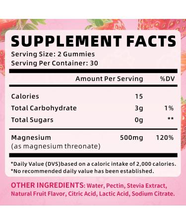 XIAAN Magnesium L-Threonate 500mg - Strawberry - 60 Gummies - Buy Online on GoSupps.com